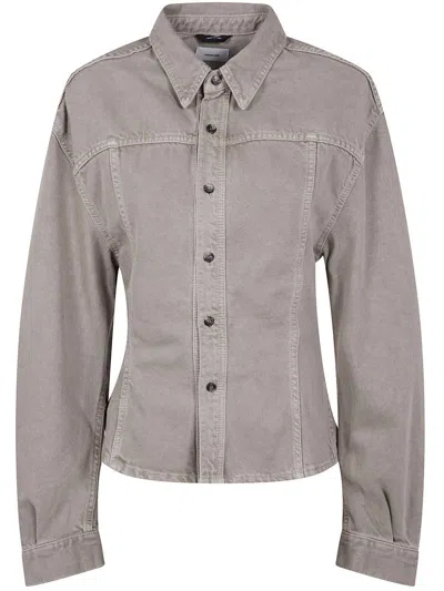 Haikure Button-detailed Cotton Shirt In Neutral