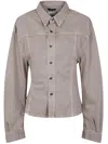 Haikure Button-detailed Cotton Shirt In Neutral