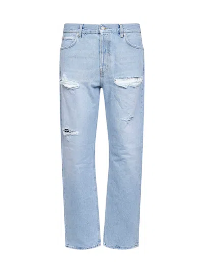 Haikure Light Blue Cotton Denim Blake Straight Jeans