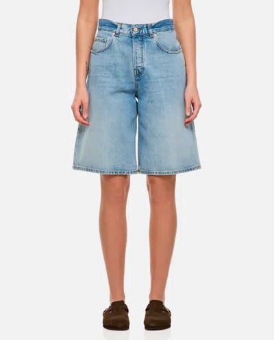 Haikure Light Blue Wide-leg Denim Shorts