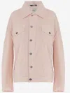 Haikure Loose-fit Cotton Jacket With Classic Collar In Pink