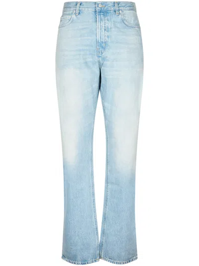 Haikure Light Wash Denim Trousers With Classic Five-pocket Design In Blue