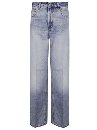 Haikure Light Wash Straight-leg Five-pocket Jeans In Blue
