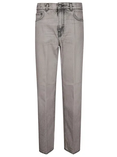 Haikure Light Wash Straight-leg Five-pocket Jeans In Gray