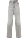 Haikure Light Grey Straight Leg Faded Jeans In Grau