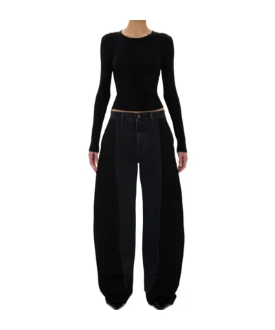 Haikure Carbon Candy Pleated Jeans In Black
