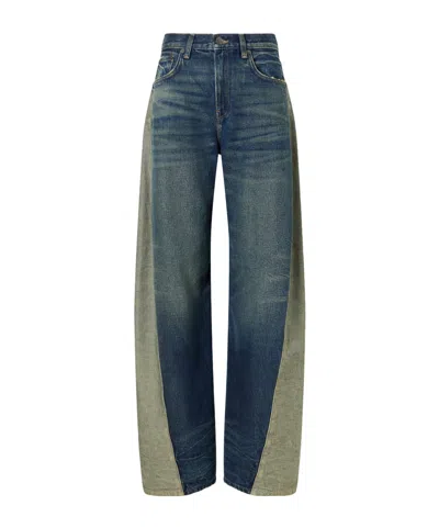 Haikure Clyde Double Vintage Blue Mid-rise Wide-leg Jeans
