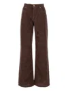 Haikure Korea Brown Pants With Logo Patch On The Rear In Corduroy Woman In Brown