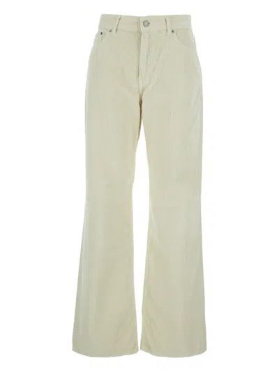 Haikure Bethany White Pants With Logo Patch On The Rear And Wide Leg In Corduroy Woman In Green