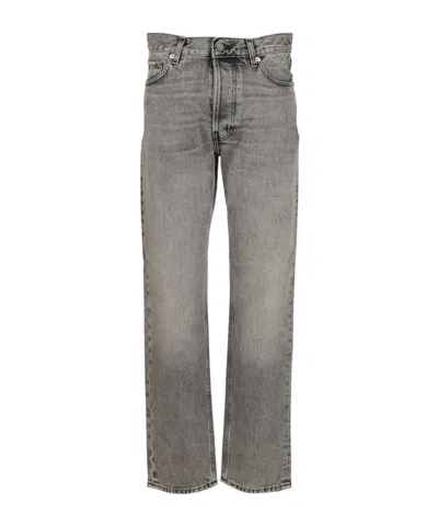 Haikure Logo Patch Denim Trousers In Gray