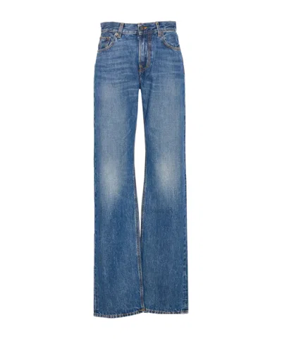 HAIKURE LOGO PATCH STRAIGHT-LEG DENIM TROUSERS