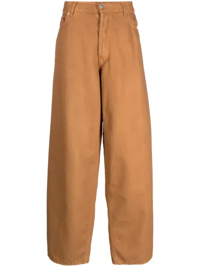 Haikure Logo-patch Straight-leg Jeans In Brown