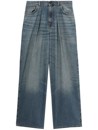 Haikure Logo-patch Wide-leg Jeans In Blue