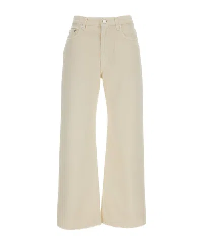 Haikure Logo Patch Wide-leg Jeans In Neutral