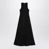 Haikure Long Dark Grey Dress With Rips In Black