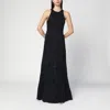 Haikure Long Dark Grey Dress With Rips In Black