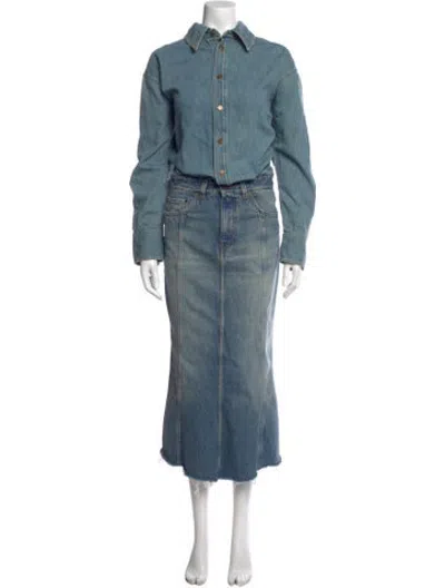 Pre-owned Haikure Long Dress In Blue