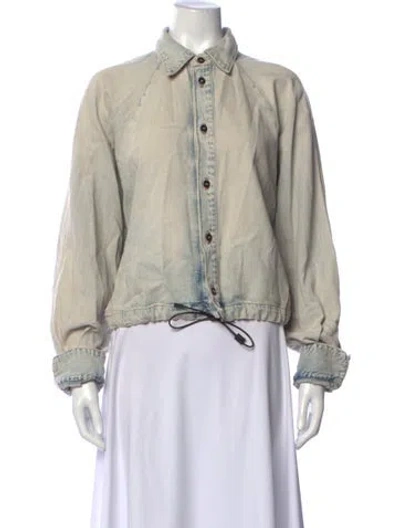 Pre-owned Haikure Long Sleeve Button-up Top W/ Tags In Neutrals