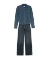 Haikure Long Sleeve Denim Jumpsuit In Blue