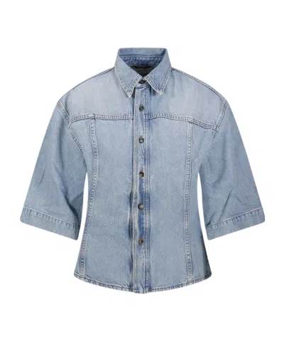 Haikure Cotton Denim Shirt In Blue