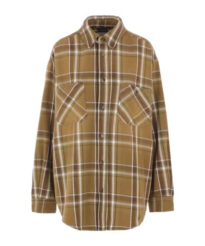 Haikure Checked Cotton Shirt In Brown