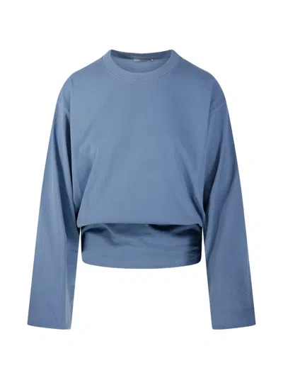 Haikure Long-sleeved Cropped Top In Blue