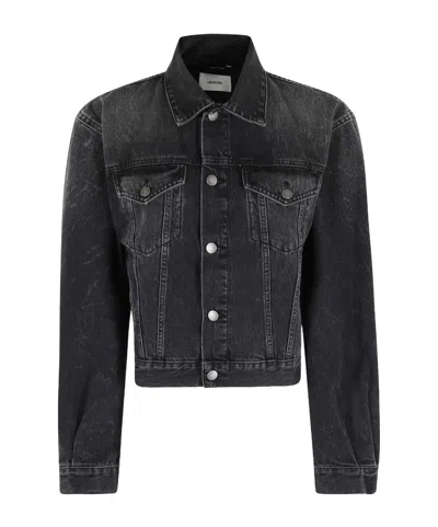 Haikure Long-sleeved Denim Jacket In Black