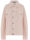 Haikure Loose-fit Cotton Jacket With Classic Collar In Pink
