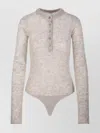 Haikure Lucy Sweater Bodysuit Style Ribbed Neckline In Neutral