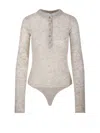 Haikure Lucy Sweater Bodysuit Style Ribbed Neckline In Multi