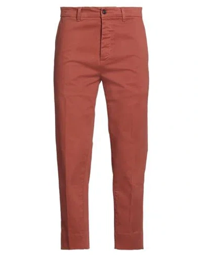 Haikure Man Pants Brick Size 34 Cotton, Elastane In Red