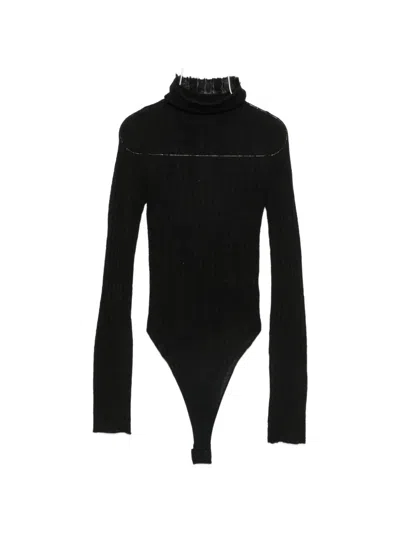 Haikure Margie Cable-knit Bodysuit In Black