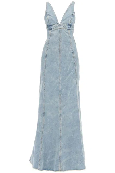 Haikure Dolly Denim Maxi Dress In 浅蓝色