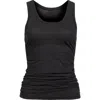 Haikure May Ruched Cotton Tank In Black
