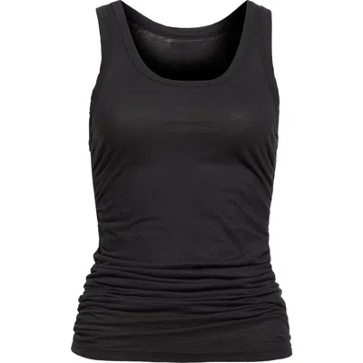 Haikure May Ruched Cotton Tank In Black