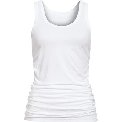 Haikure May Ruched Cotton Tank In Optical White