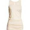 Haikure May Ruched Cotton Tank In Sand