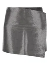 Haikure Asymmetric Metallic Skirt Contrast Patch In Gray