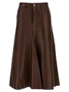 Haikure Serenity Leather Midi Skirt In Brown