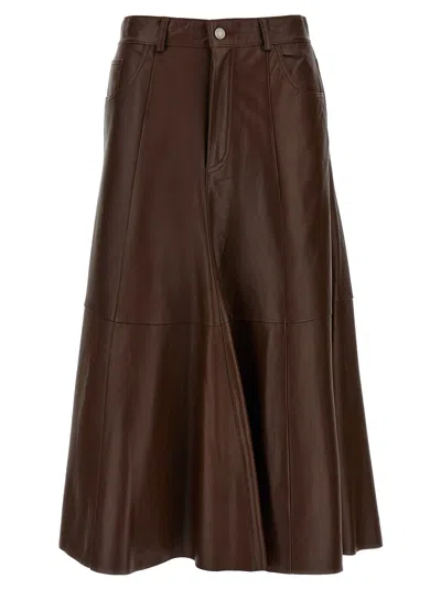 Haikure 'mid Serenity Leather' Skirt In Brown