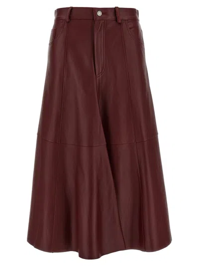 Haikure Mid Serenity Leather Skirt In Red