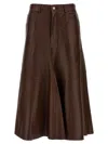Haikure Serenity Leather Midi Skirt In Brown
