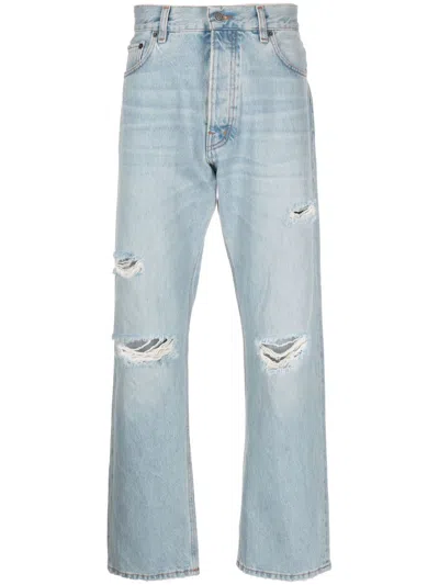 Haikure Mid-wash Straight-leg Jeans In Blue