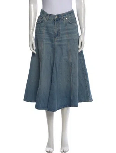 Pre-owned Haikure Midi Length Skirt In Blue