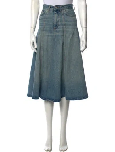 Pre-owned Haikure Midi Length Skirt In Blue