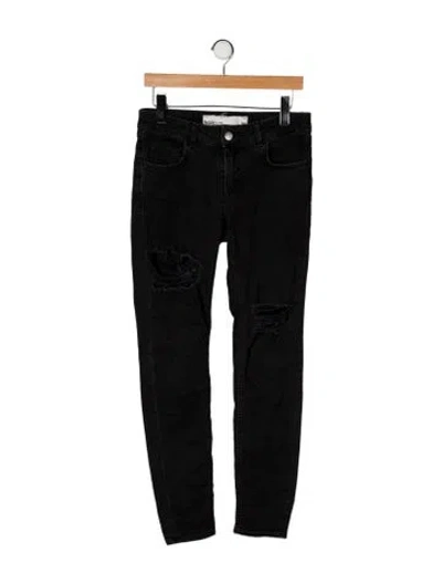 Pre-owned Haikure Mid-rise Skinny Leg Jeans In Black