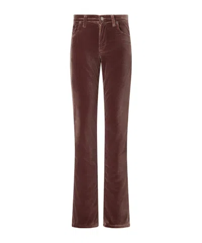 Haikure Carly Cotton-velvet Mid-rise Straight-leg Pants In Burgundy
