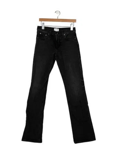 Pre-owned Haikure Mid-rise Wide Leg Jeans In Black