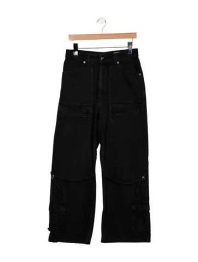 Pre-owned Haikure Mid-rise Wide Leg Jeans In Black