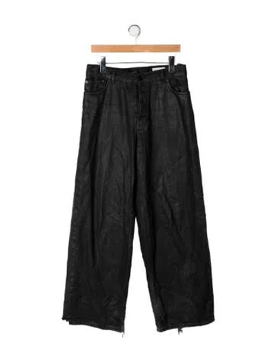 Pre-owned Haikure Mid-rise Wide Leg Jeans In Black